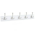 thumbnail image 2 of BirdRock Home Tri Hook Coat Rack - 5 Hooks - Wall Mount Hat Rack - White Finish - Satin Nickel Hooks, 2 of 2