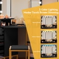 thumbnail image 4 of Dextrus 3 Color Lighting Options,Corner Vanity Set with 4 Storage Drawers and Stool, Black, 4 of 5