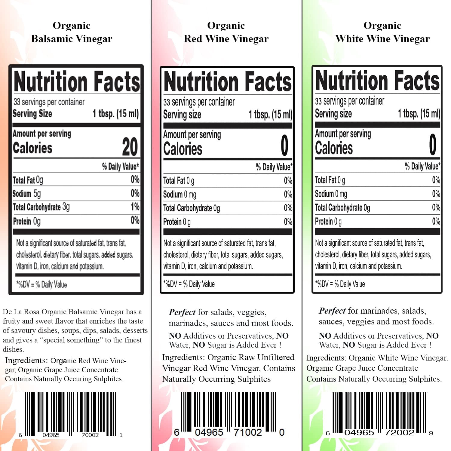 De La Rosa613 White Wine, Red Wine & Balsamic Vinegar Wineskin, 16.9 Oz (Pack of 3)