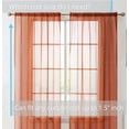 thumbnail image 2 of THD Serenity Sheer Voile Window Treatment Rod Pocket Curtain Panels - Curtains for Living Room - Set of 2 (Rust, 54 W x 84 L), 2 of 6
