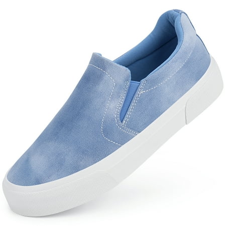 JENN ARDOR Women s Fashion Sneakers Classic Slip On Flats Perforated Soft Canvas Walking Shoes