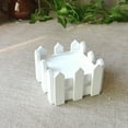 thumbnail image 4 of Xloro Wooden Fence Flower Pot Mini White Fence with Foam for Home Decor DIY Floral Arrangements Farmhouse Window Sill Indoor and Outdoor Decorative Vase (1Pc 4"x4"x3"), 4 of 7