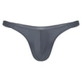 thumbnail image 3 of Trajes de baño para hombre, bañadores brillantes con bolsa abultada, tangas, ropa interior de color sólido, calzoncillos de cintura baja, calzoncillos para tomar el sol, bragas inferiores, 3 of 5