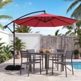 thumbnail image 3 of Costway Parasol Suspendu Déporté de 10 Pi avec Base pour Patio, Rotation à 360°, Rouge, 3 of 10