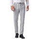 thumbnail image 1 of Pantalones de patrón irregular Inspire Chic para hombre, pantalones de frente plano en bloque de color, rayas 38 blanco, 1 of 6
