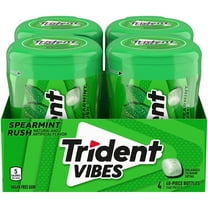 Trident Vibes Spearmint Rush Sugar Free Gum, 4 Bottles of 40 Pieces (160 Total Pieces) YU4