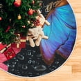 thumbnail image 5 of FMSHPON Valentines Day Blue Butterfly Pink Rose Xmas Christmas Tree Skirt Stand Mat for Holiday Party Decoration Indoor Outdoor 48 inches, 5 of 6