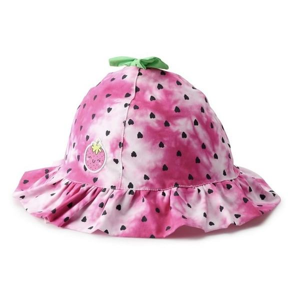 Bioworld Toddler Girls' Pink Tie Dye Strawberry Sun Hat (2T - 4T)