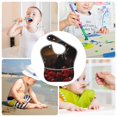 thumbnail image 6 of Bingfone Mess-Proof Baby Bib - Waterproof Bib for Baby Boy or Girl with Food Catcher Pocket, Unisex-Elegant Rose Skull, 6 of 6