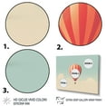 thumbnail image 3 of Designart "Minimalist Serenity Coral Hot Air Balloon II" Transportation Floater Framed Wall Decor, 3 of 7