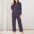 thumbnail image 2 of Pofeuu Ping Pong Rackets And Balls Print Womens Pajamas Set Long Sleeve Sleepwear Button Down Nightwear Soft Pj Lounge Sets Button Down Pajamas Women-Small, 2 of 7