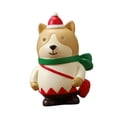 thumbnail image 4 of Muñeca de resina navideña Figuras navideñas Escritorio Vacaciones Pintadas a mano para fiestas Perro Con Bolsa, 4 of 9