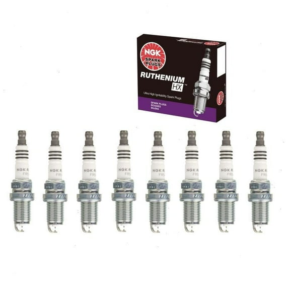 8 pc NGK Ruthenium HX Spark Plugs compatible with Dodge Dakota 4.7L V8 2000-2007