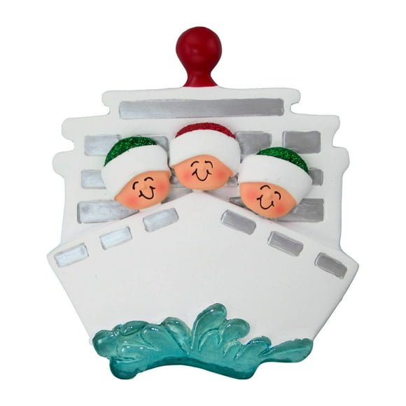 Personalized Family Christmas Ornament - Custom Ornament Family of 3 Christmas Ornament 2024 Customized Family in Christmas Vacation Hanging Ornament Family of 3 in Cruise Ornaments for Christmas Tree