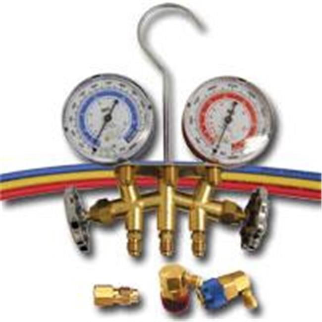 Dual R12/R134A Brass Manifold Gauge Set