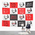 thumbnail image 2 of ZEALGNED Shakespeare Portrait and Famous Writer's Citations Geometrical Literary from Author's Plays Wall Art Hanging Tapestry Home Decor for Living Room Bedroom Dorm 51x60 inch, 2 of 2