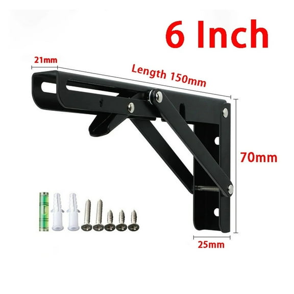 2PCS 6-20 Inch Adjustable Wall Mounted Triangle Folding Angle Bracket Bench Table Shelf Bracket Furniture Heavy Support Hardware