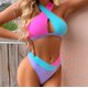 thumbnail image 2 of Cismea - Bikini de Tanga para Mujer, Traje de BañO con Estampado de Leopardo, Sexy Bikini Triangular de 2 Piezas（Fucsia） Cismea bañador, 2 of 5