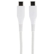 onn 3' Braided USB-C to USB-C Cable, White