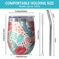 thumbnail image 5 of 12oz Stemless Wine Tumblers Pioneer Flower Vacuum Insulated Stainless Steel Travel Tumbler Cups Mug with Lid and Straw for Champaign,Cocktail,Beer with Cleaning Brush, 5 of 5