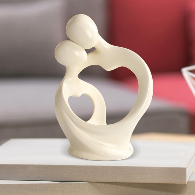 Estatuilla abstracta escultura de pareja obra de arte coleccionable estatua de resina moderna ornamento para estantería mesa centro de mesa decoración Beige Macarena estatua abstracta