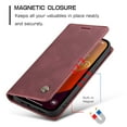 thumbnail image 2 of Feishell Slim Wallet Phone Case for iPhone 16 Pro,Premium PU Leather Magnetic Closure Folio ID Credit Card Slots Shockproof Protective Flip Kickstand Phone Cover,Winered, 2 of 11