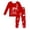 AB3 Red, variant on Bainana Unisex Christmas Pajamas For Kids Reindeer Print Long Sleeve T-Shirt Pants Nightwear Boys And Girls Relaxed Fit Matching Set, Size 2-3 Years