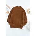 thumbnail image 1 of ABPHQTO Jersey De Mujer Cuello Alto Punto Cremallera Marrón, 1 of 5