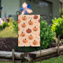 Yayeee Garden Flag 12" x 18" Double Sided Outdoor Yard Lawn Holiday Decorations, Colorful Halloween Pumpkin Pattern