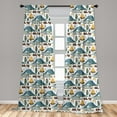 thumbnail image 4 of Ambesonne Winter Curtains, Camping Instruments Print, Pair of 28"x95", White Cadet Blue, 4 of 5