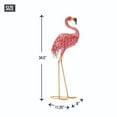 thumbnail image 4 of Zingz & Thingz 34.5" Pink and Beige Bright Standing Flamingo Outdoor Statue, 4 of 4