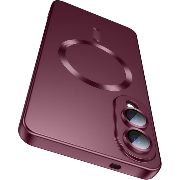 MYKOMI Magnetic for Samsung Galaxy S25 Edge Case [Compatible with MagSafe][Built-in Camera Lens Protector] Slim Soft Silicone Bumper Shockproof Metallic Luster Phone Case