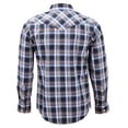 thumbnail image 2 of Men’s Western Pearl Snap Button Down Casual Long Sleeve Plaid Cowboy Shirt (#7 Blue/White, 4XL), 2 of 3