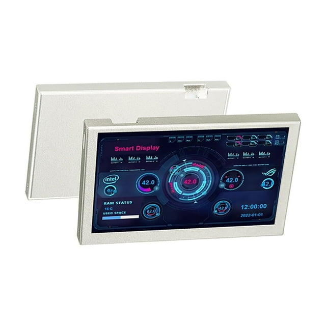 Moniteur Secondaire d'Ordinateur IPS de 5 Pouces avec Connectivité TYPE-C/USB, Résolution HD 800x480, Matériau ABS, Prise en Charge du Thème Bricolage, Surveillance du Système en Temps Réel, Blanc/noir en Option, Ordinateur de Bureau/hôte Interne