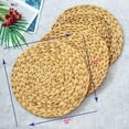 thumbnail image 2 of VASGOR 12" Woven Placemats Round Set of 10, Natural Water Hyacinth Weave Placemat for Dining Table, Large Handmade Woven Placemats Heat Resistant Non-Slip, 2 of 7