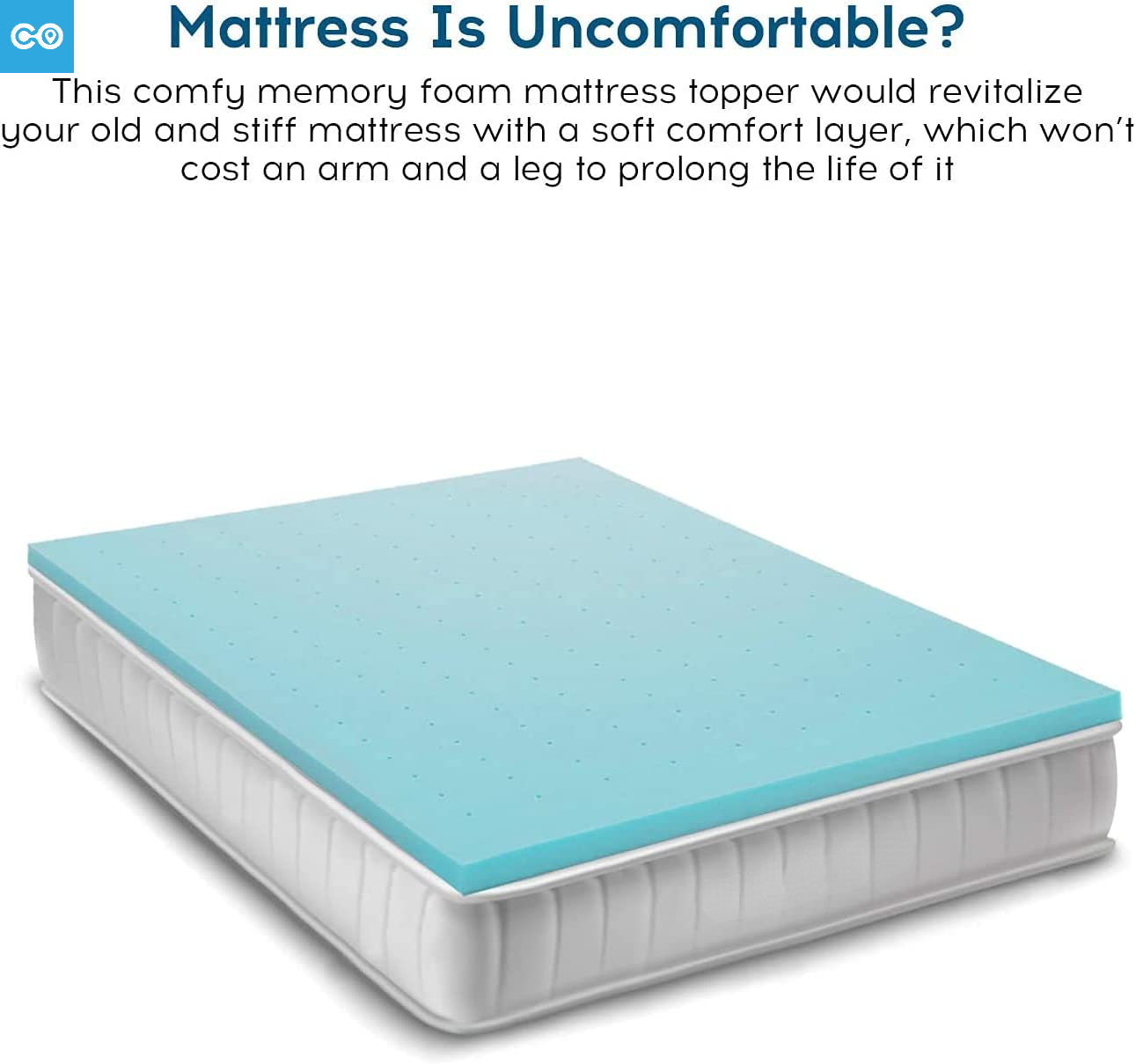 3 Inch Twin XL Memory Foam Mattress Topper Single Extra Long Topper