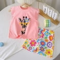 thumbnail image 6 of Infant Girls Clothes Summer Outfits Lightweight Short Sleeve Printed Tee and Shorts 2 Piece Outfits Size 6-12 Months, 6 of 6