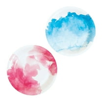 Pink and Blue Watercolor Dessert Plate - Party Supplies - 8 Pieces