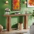thumbnail image 4 of Rustic Farmhouse Long Console Table for Living Room & Bar - 63" Narrow Sofa Table, Durable MDF Wood Grain, Easy Assembly Accent Furniture, 4 of 6