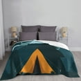 thumbnail image 2 of LNWH Super Soft Flannel Bed Blanket, Cozy Fluffy Warm All Seasons Adventure Travel Tented Camp Pattern Throw Blankets for Sofa Bedding, 80"x60", 2 of 8