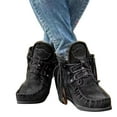thumbnail image 1 of CAROOTU Nouvelles Bottines Rétro en Daim pour Femmes Chaussures de Luxe Mates avec Frange, 1 of 6