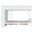 thumbnail image 5 of Bunk Bed with 2 Drawers and Multi-layer Cabinet for Boys/Girls/Teens Bedroom, Low Wood Bed Frame with Safety Guardrail, No Box Spring Needed with Maximized Space, 5 of 9