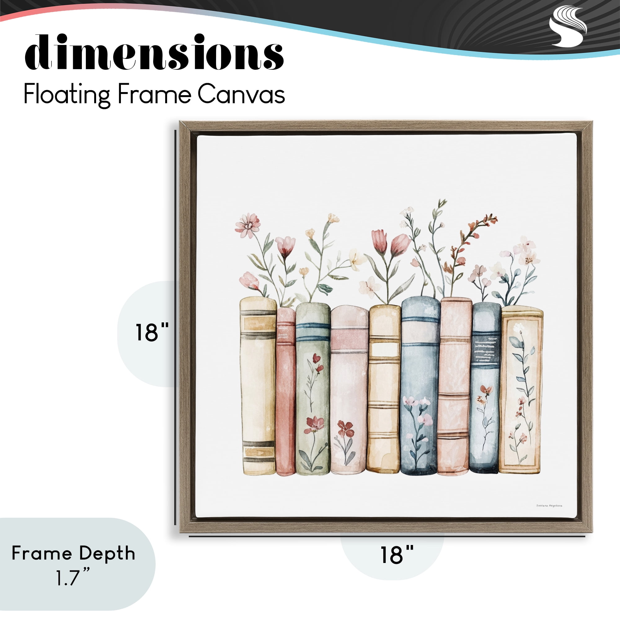Stupell Industries Words That Blossom Brown Framed Floater Canvas Wall Art, design by Svetlana Aleynikova