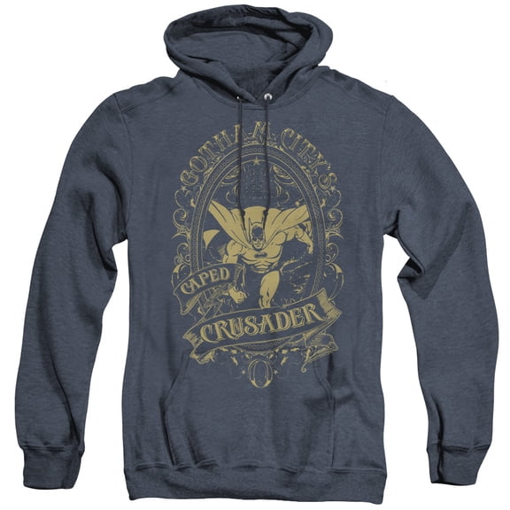 DC Comics Gotham Crusader Adult Heather Hoodie Sweatshirt Navy