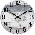 thumbnail image 1 of Wall Clock Beach Theme Blue Battery Operated Silent (10in Grey), 1 of 5