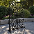 thumbnail image 2 of Tcbosik 72"H x 45"W Metal Privacy Screen, Freestanding Decorative Privacy Fence, Room Divider & Privacy Panel for Deck, Porch, Garden, Backyard, Black, 2 of 7