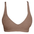 thumbnail image 4 of Alun Elegant Jacquard Bras for Women No Underwire Wave Deep V-Neck Push up Wireless Seamless Bras Full Coverage Lightweight Breathable Bralettes Everyday Wear Brown S, 4 of 4