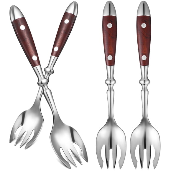 4pcs Salad Forks Metal Sporks Stainless Steel Flatware Dessert Sporks Dinner Forks Reusable Sporks