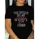 thumbnail image 2 of Camisetas de manga corta para mujer, camisetas de verano estampadas, cómodas, divertidas y casuales, para vacacionesWomen's "You Should See Me in a Crown" Graphic Tee - Casual Black Crew Neck Short-, 2 of 8