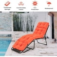 thumbnail image 6 of Chair, 72” x 22” x 4” Patio Chaise Lounge w/4 String Ties, Thickened Recliner Cushions, 1 Count (Pack of 1), Orange, 6 of 9